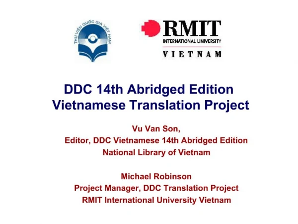 DDC 14th Abridged Edition Vietnamese Translation Project