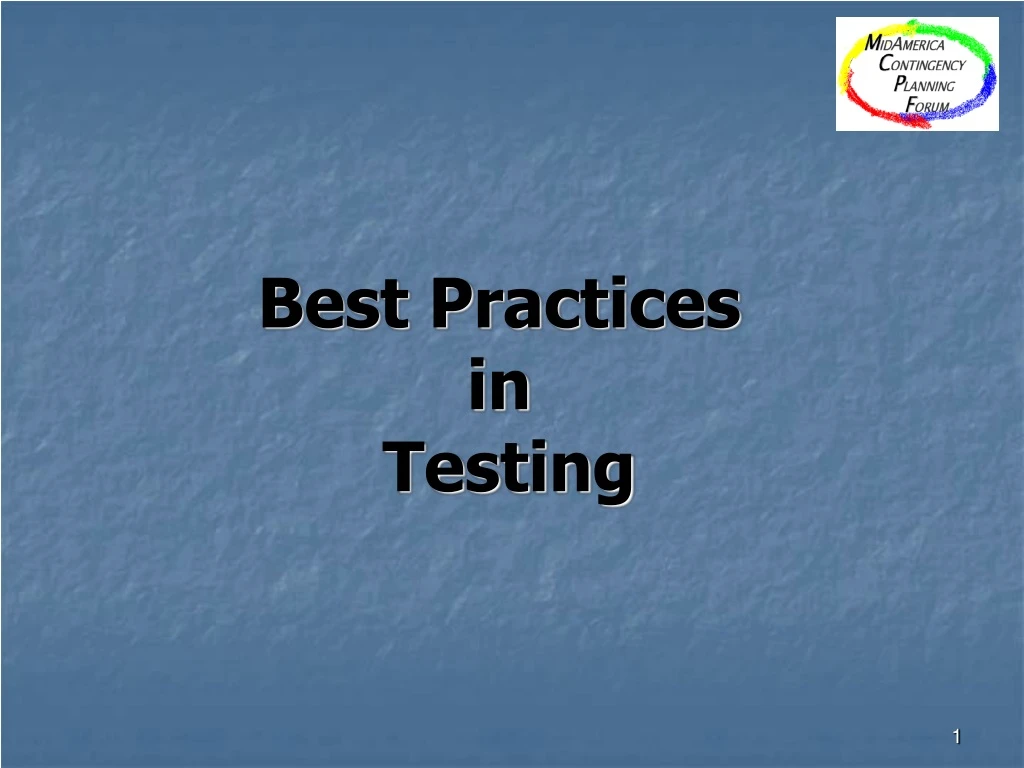 best practices in testing