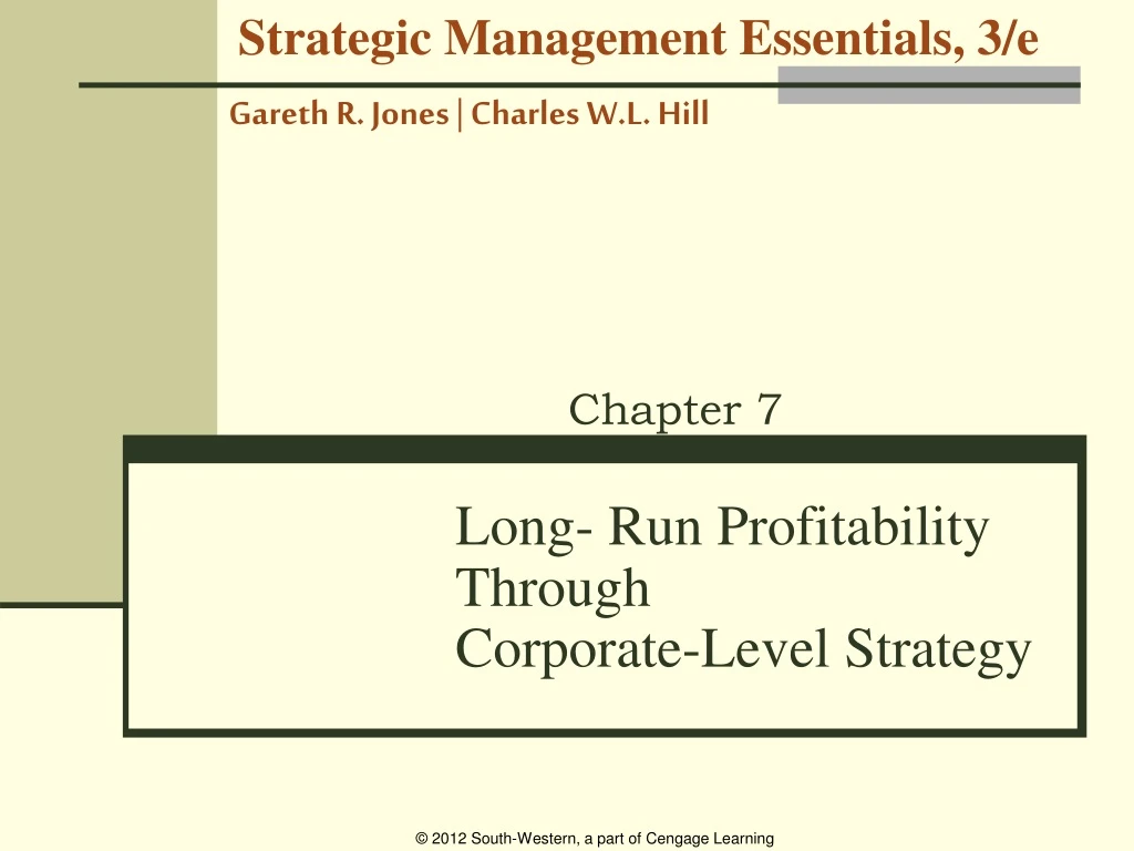 long run profitability through corporate level strategy