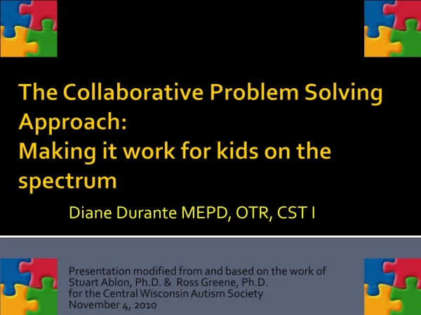 The Collaborative Problem Solving Approach: Making it work for kids on the spectrum