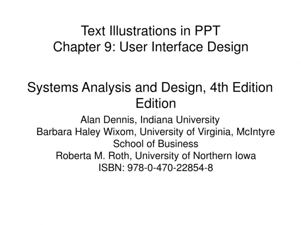 Text Illustrations in PPT Chapter 9: User Interface Design