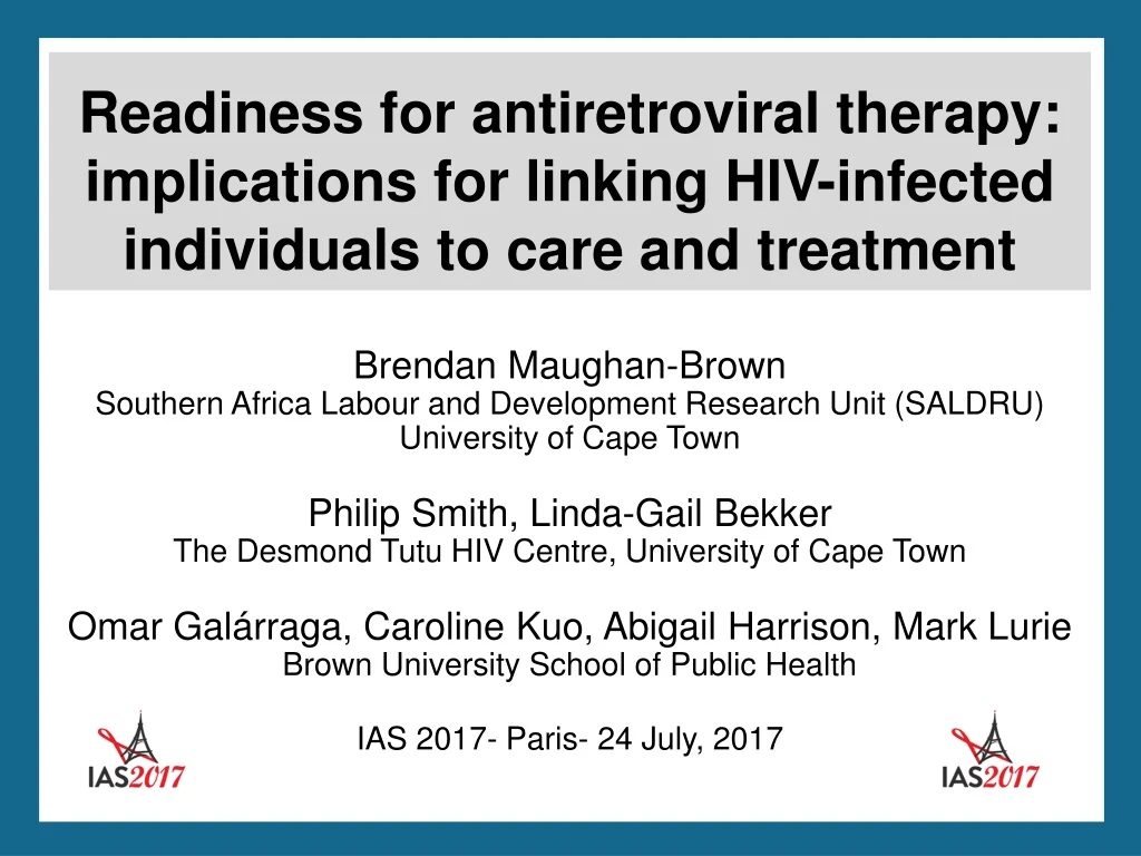 readiness for antiretroviral therapy implications
