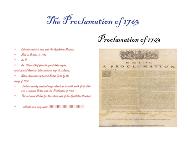 The Proclamation of 1763