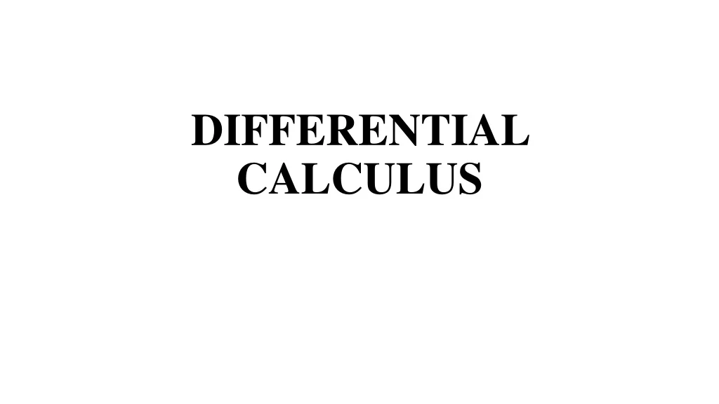 differential calculus