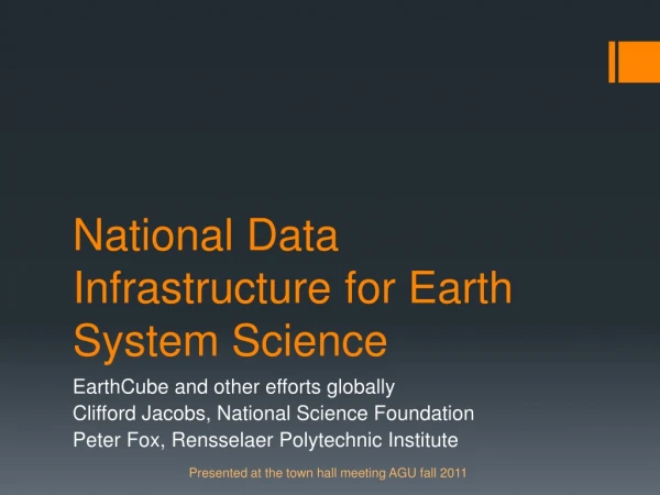 National Data Infrastructure for Earth System Science