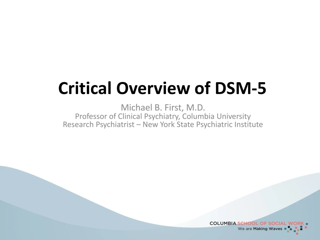 critical overview of dsm 5