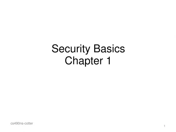 Security Basics Chapter 1