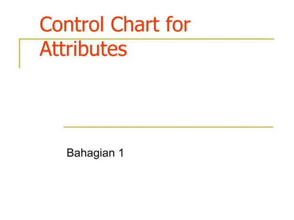 Control Chart for Attributes