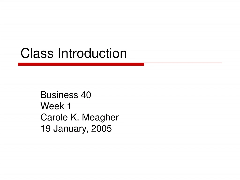 class introduction