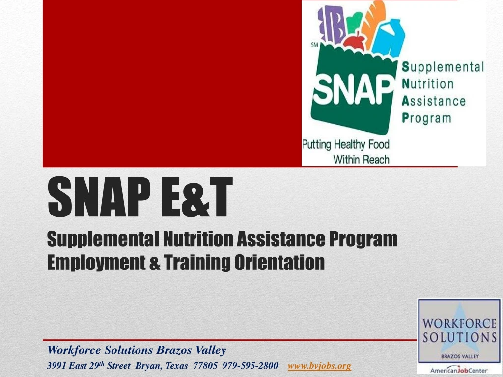 snap e t supplemental nutrition assistance program employment training orientation
