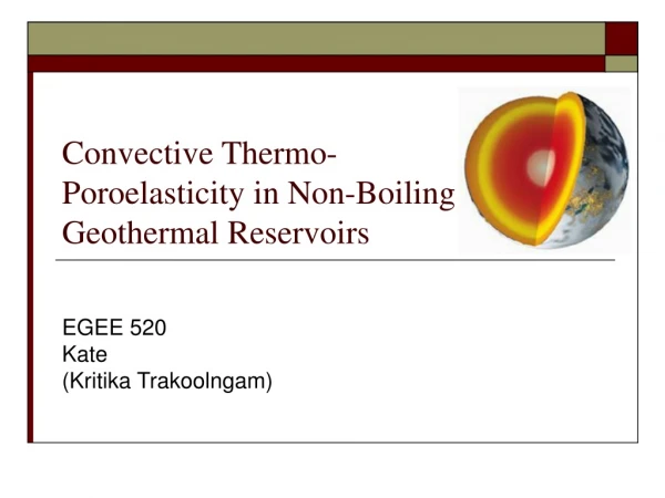 Convective Thermo-Poroelasticity in Non-Boiling Geothermal Reservoirs