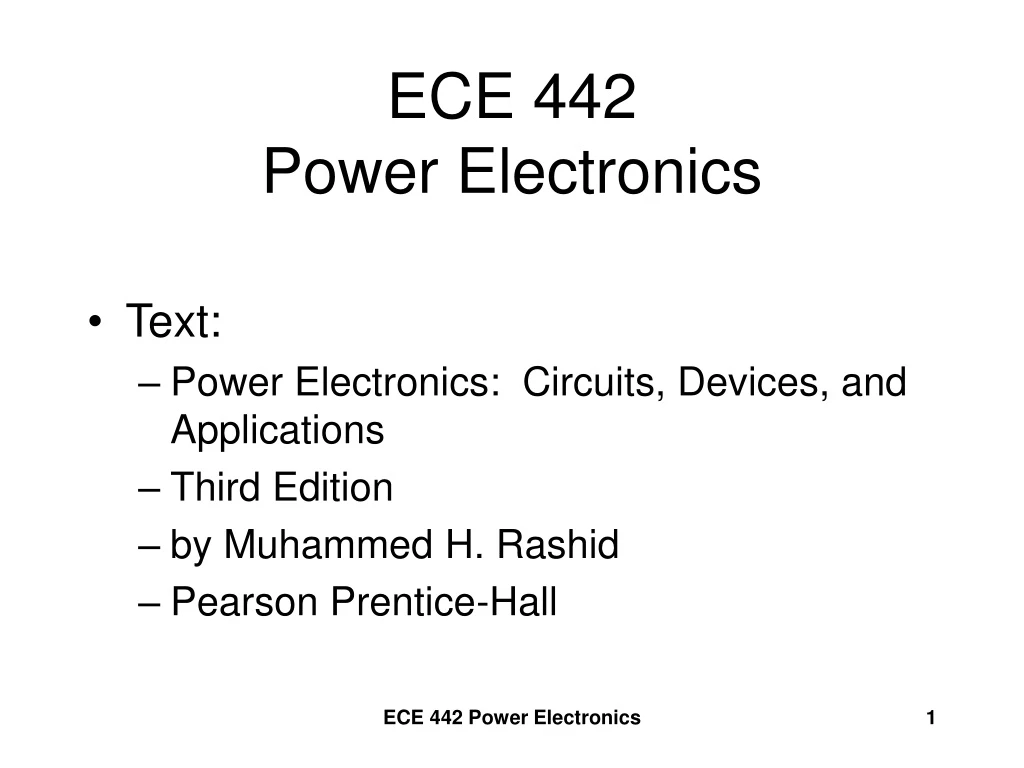 ece 442 power electronics