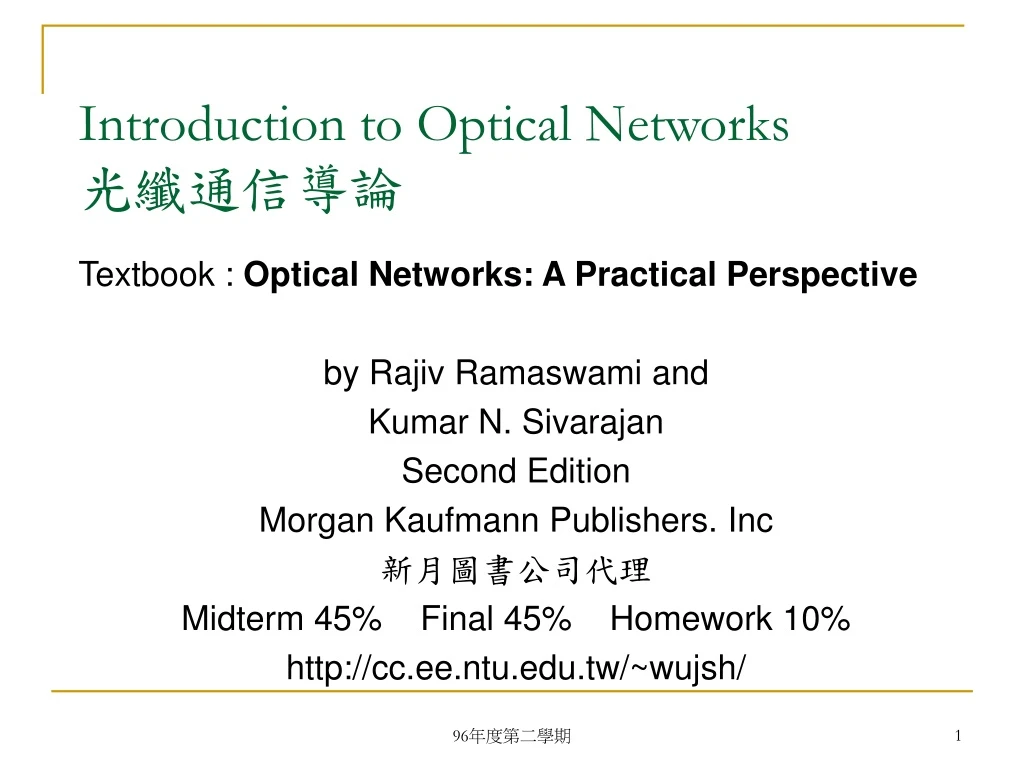 introduction to optical networks