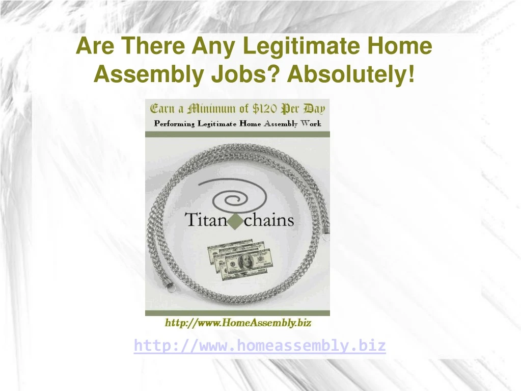 are there any legitimate home assembly jobs