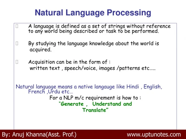 Natural Language Processing