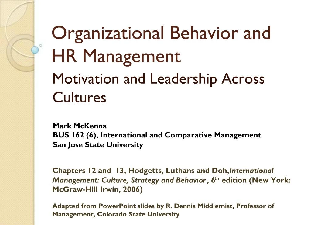 PPT - Organizational Behavior And HR Management PowerPoint Presentation ...