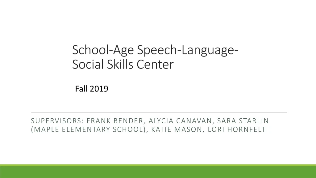 school age speech language social skills center