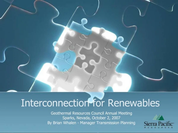 Interconnection for Renewables