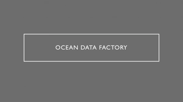 Ocean Data FACTORY