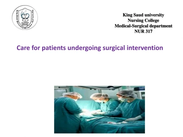 King Saud university Nursing College Medical-Surgical department NUR 317
