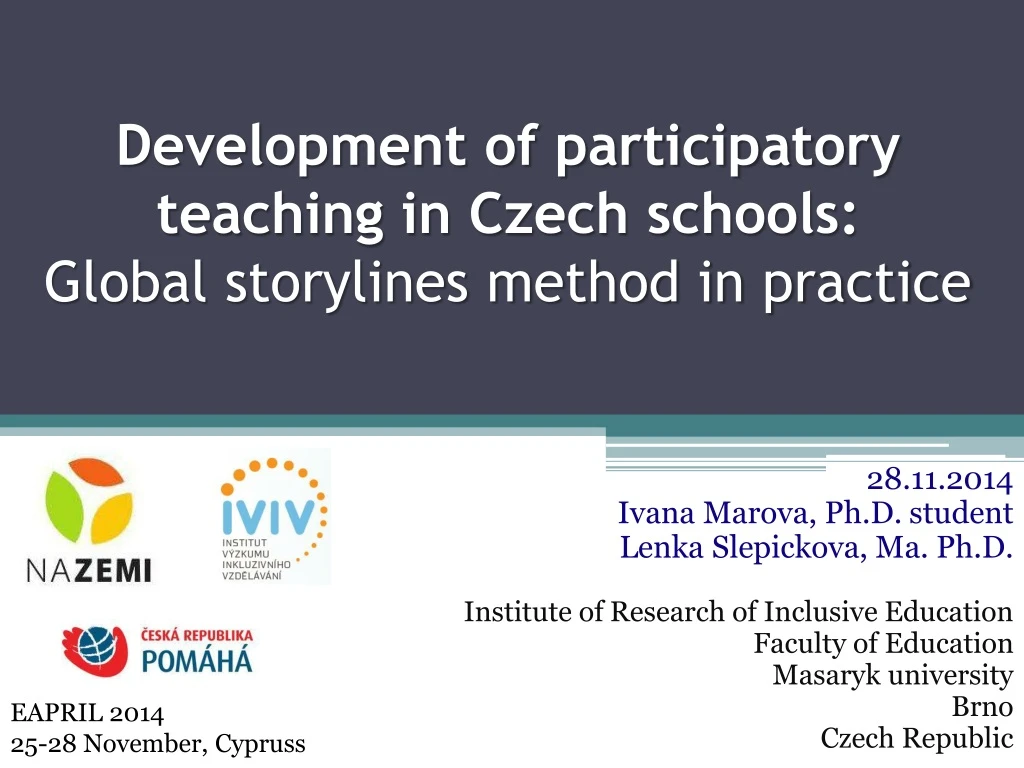 development of participatory teaching in czech schools global storylines method in practice
