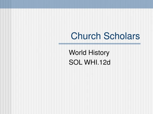 Church Scholars