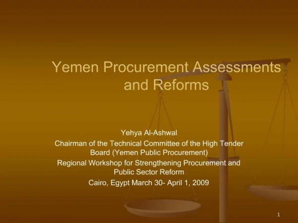 Yemen Procurement Assessments and Reforms