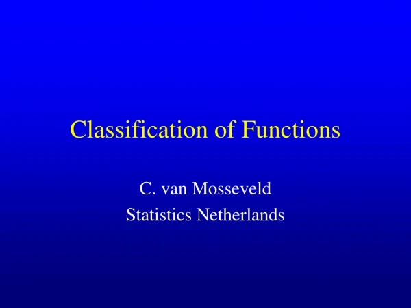 Classification of Functions