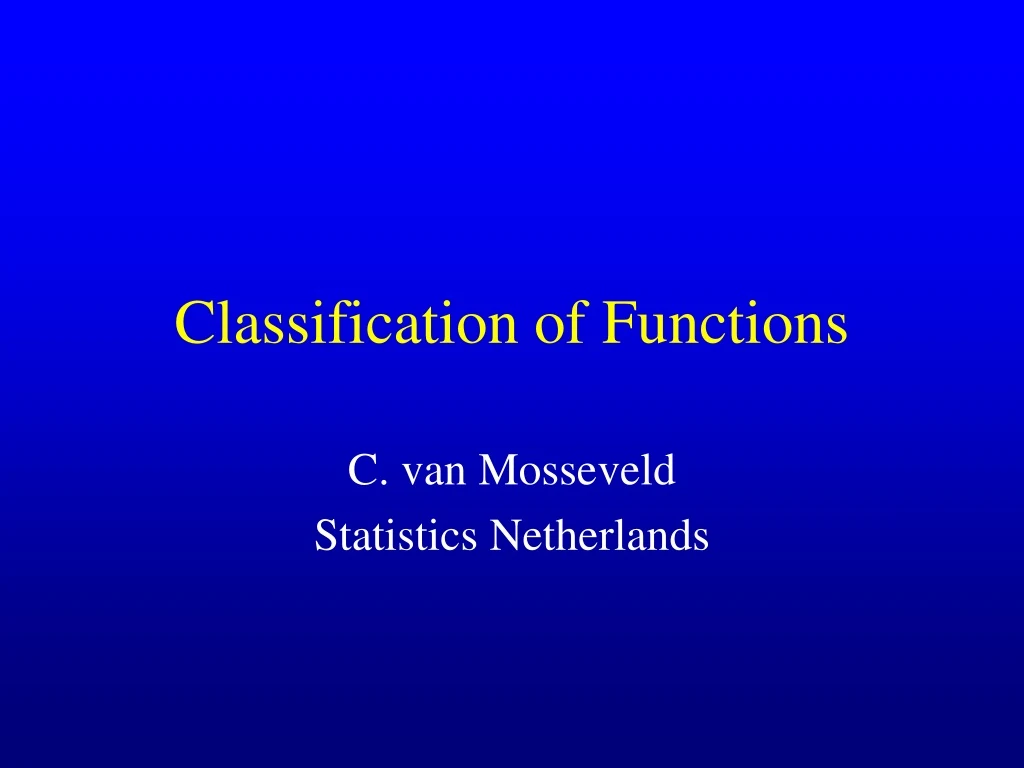 classification of functions