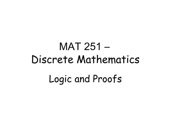 MAT 251 Discrete Mathematics