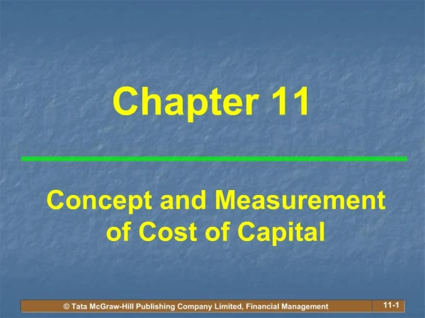 Concept and Measurement of Cost of Capital