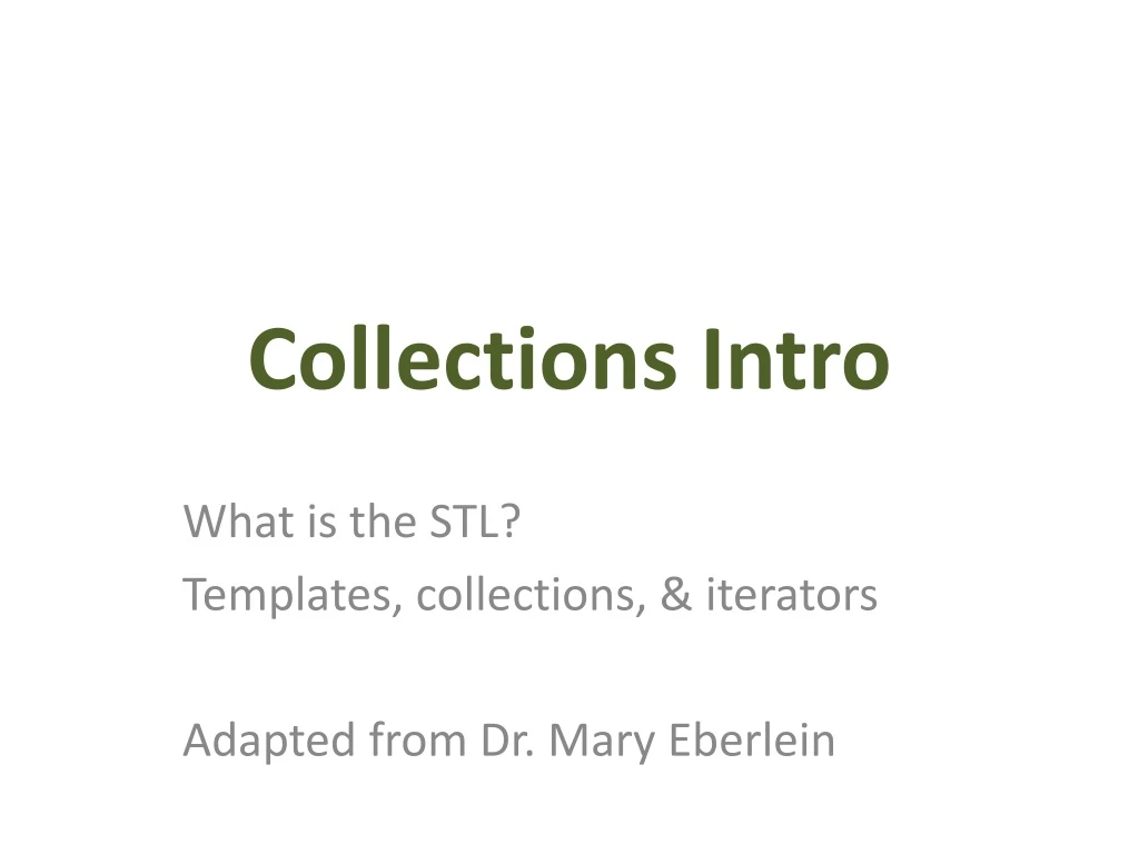 collections intro