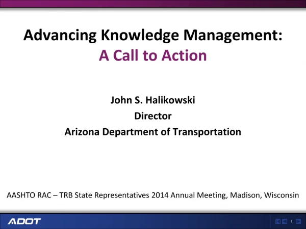 Advancing Knowledge Management: A Call to Action