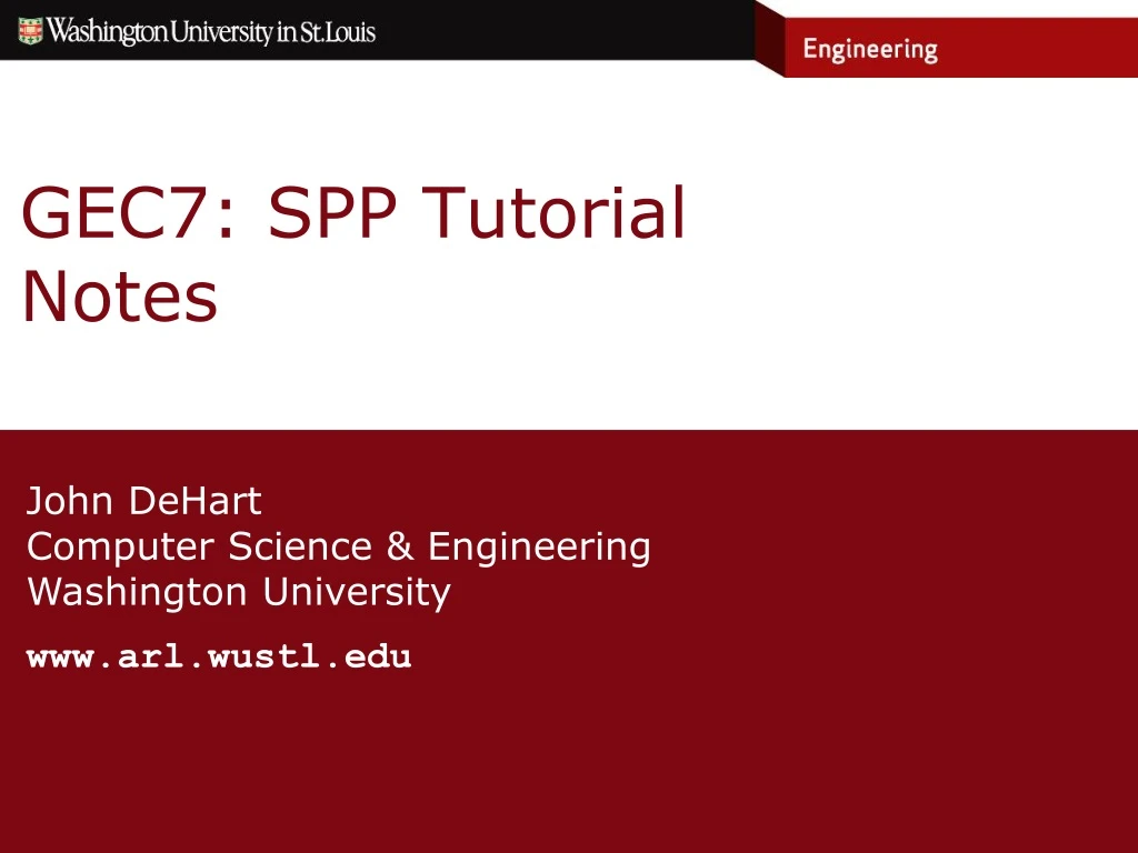gec7 spp tutorial notes