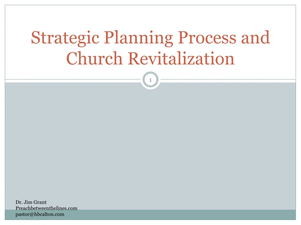 strategic planning process and church revitalization