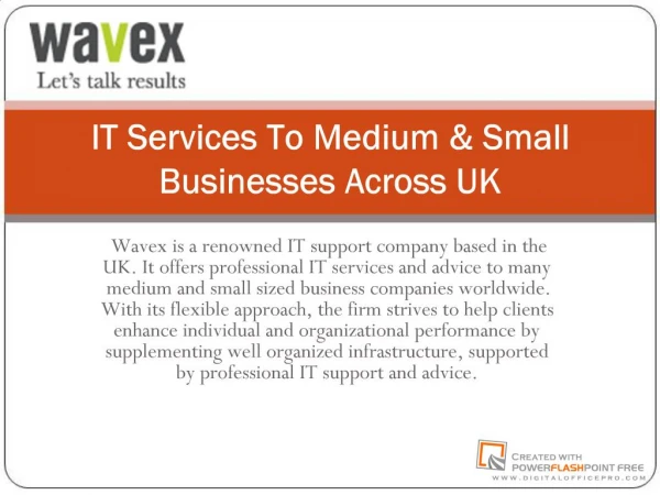 IT Services To Medium & Small Businesses Across UK