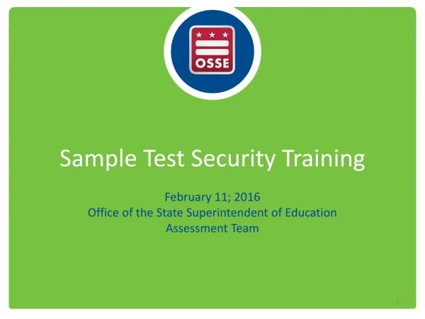 Sample Test Security Training