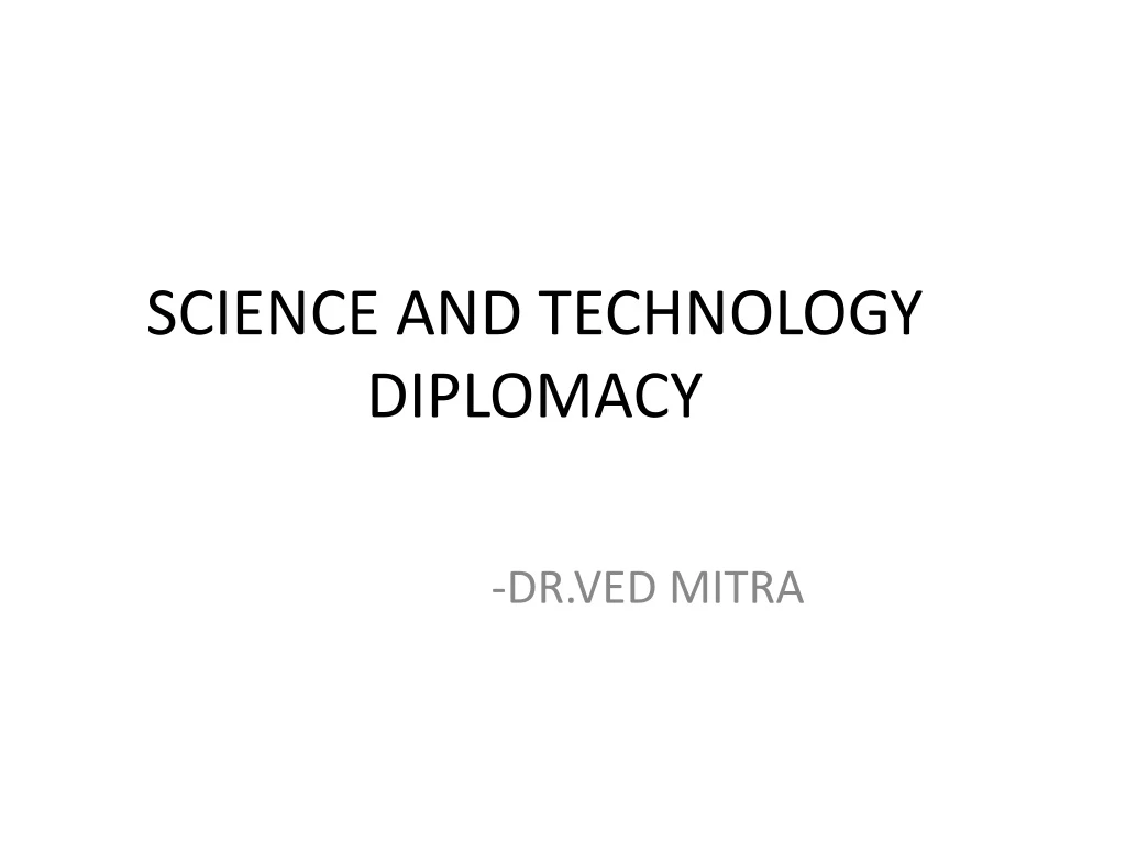 science and technology diplomacy