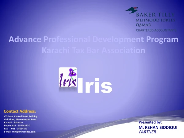 Advance Professional Development Program Karachi Tax Bar Association