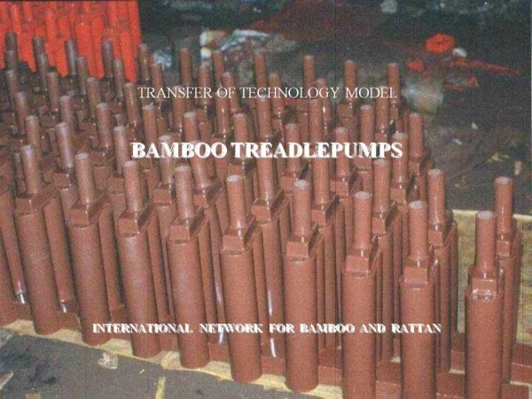 TRANSFER OF TECHNOLOGY MODEL BAMBOO TREADLEPUMPS