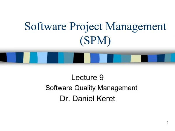 Software Project Management SPM