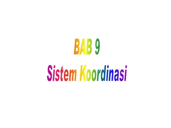 BAB 9 Sistem Koordinasi