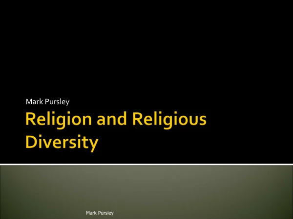 Religion and Religious Diversity
