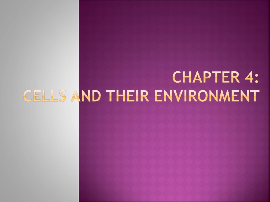 chapter 4 cells and their environment