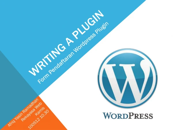 Membangun Form Pendaftaran Wordpress Plugin