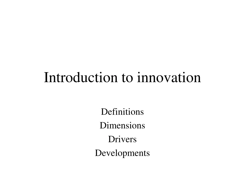 introduction to innovation