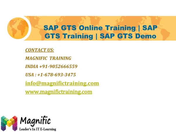 SAP GTS Online Training | SAP GTS Training | SAP GTS Demo