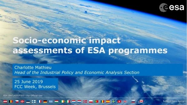 Socio-economic impact assessments of ESA programmes