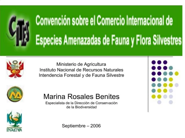 Ministerio de Agricultura Instituto Nacional de Recursos Naturales Intendencia Forestal y de Fauna Silvestre Marina R