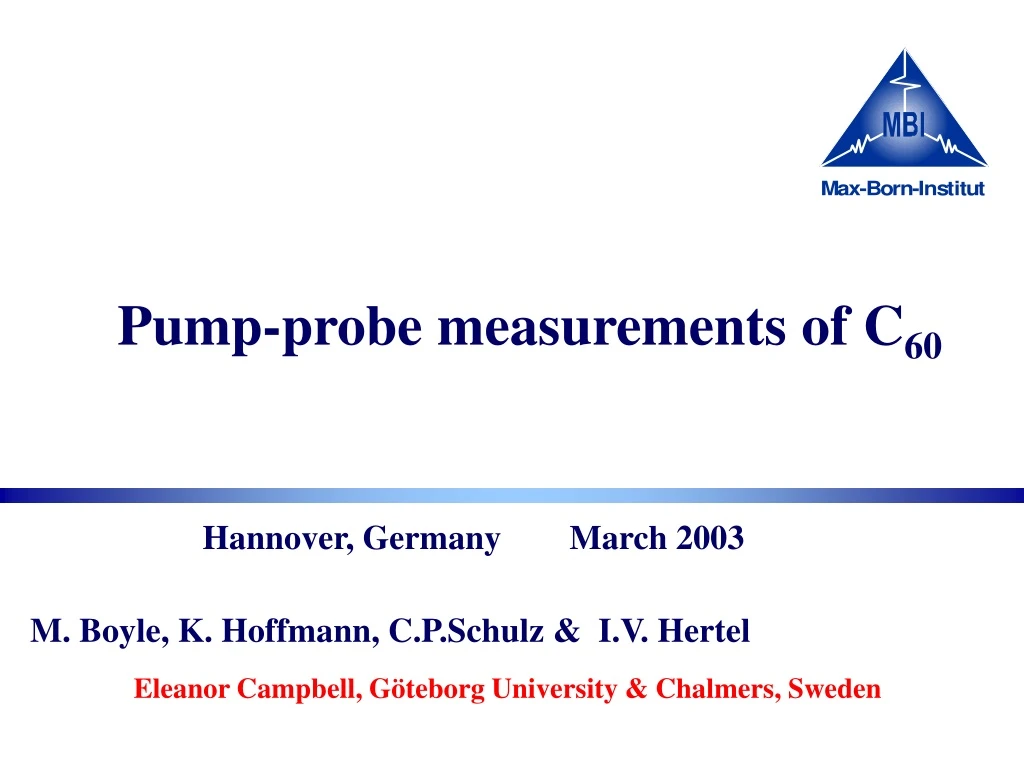 pump probe measurements of c 60